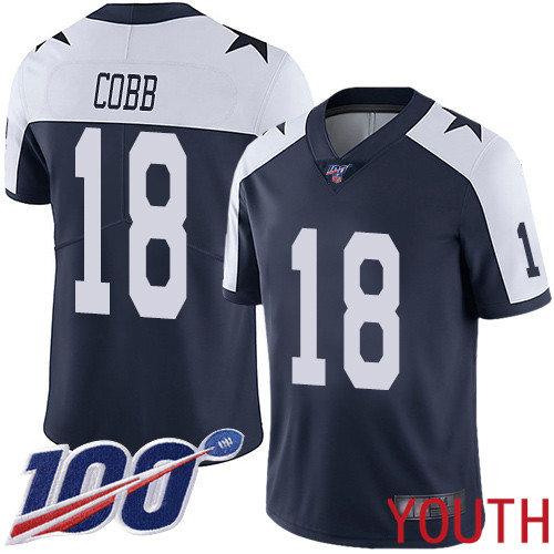 Youth Dallas Cowboys Limited Navy Blue Randall Cobb Alternate #18 100th Season Vapor Untouchable Throwback NFL Jersey->women nfl jersey->Women Jersey
